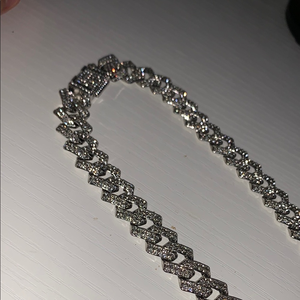 VVS 1 moisanite Cuban link 925 sterling silver chain 20”